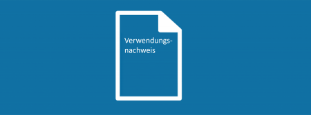 Das Icon zeigt ein Blatt, auf dem das Wort Verwendungsnachweis steht.